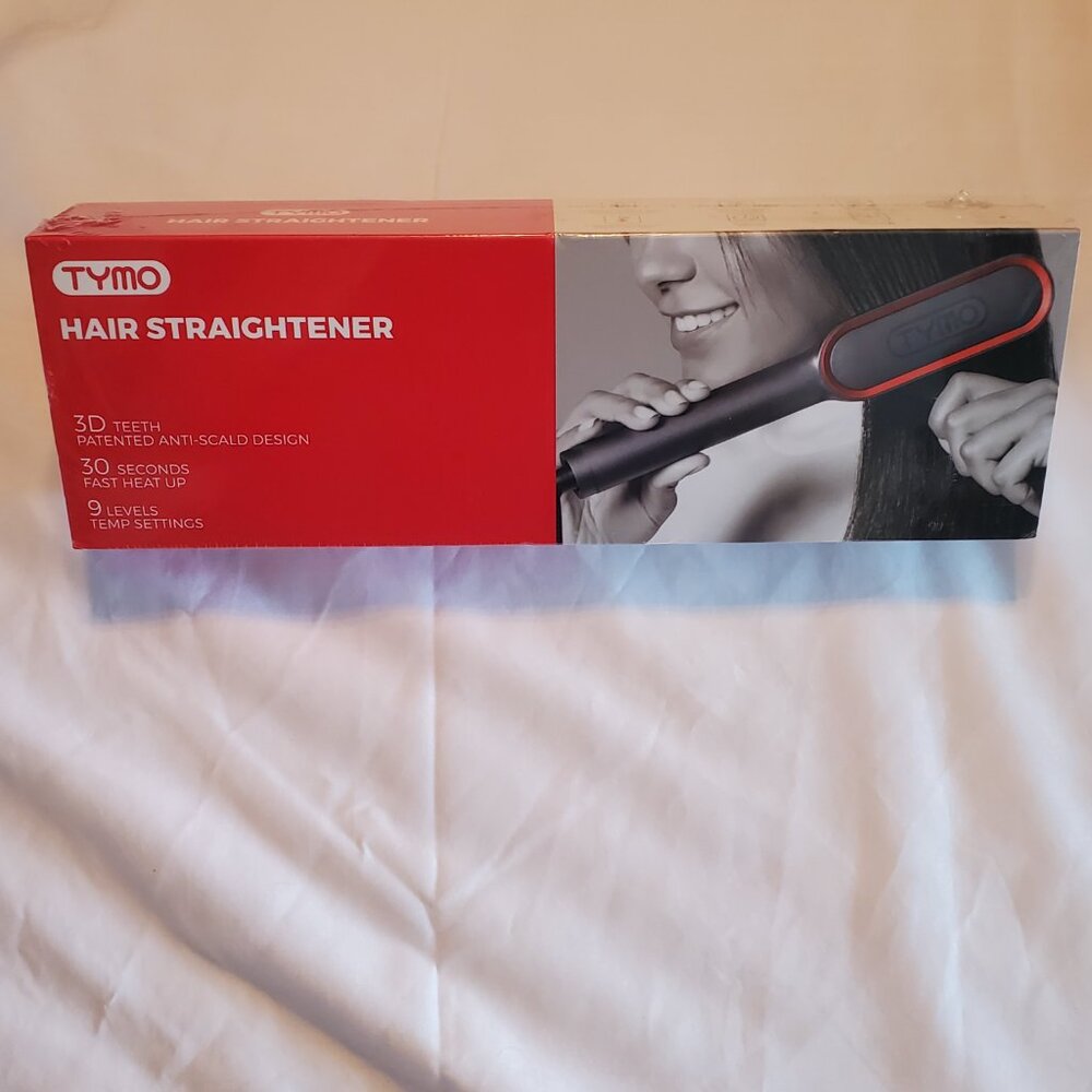 TYMO Ring Plus Ionic Hair Straightener Brush NEW IN BOX STILL SEALED!